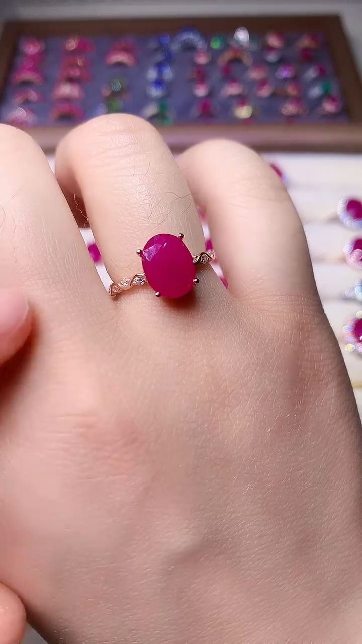 【闪购商品】红宝石戒指银S925镶嵌000