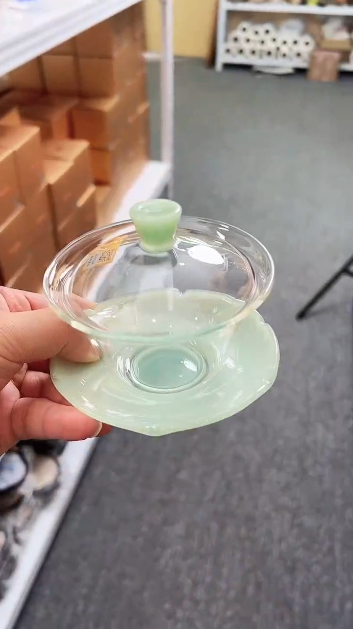 【闪购商品】禾器浅玉色荷叶盖碗