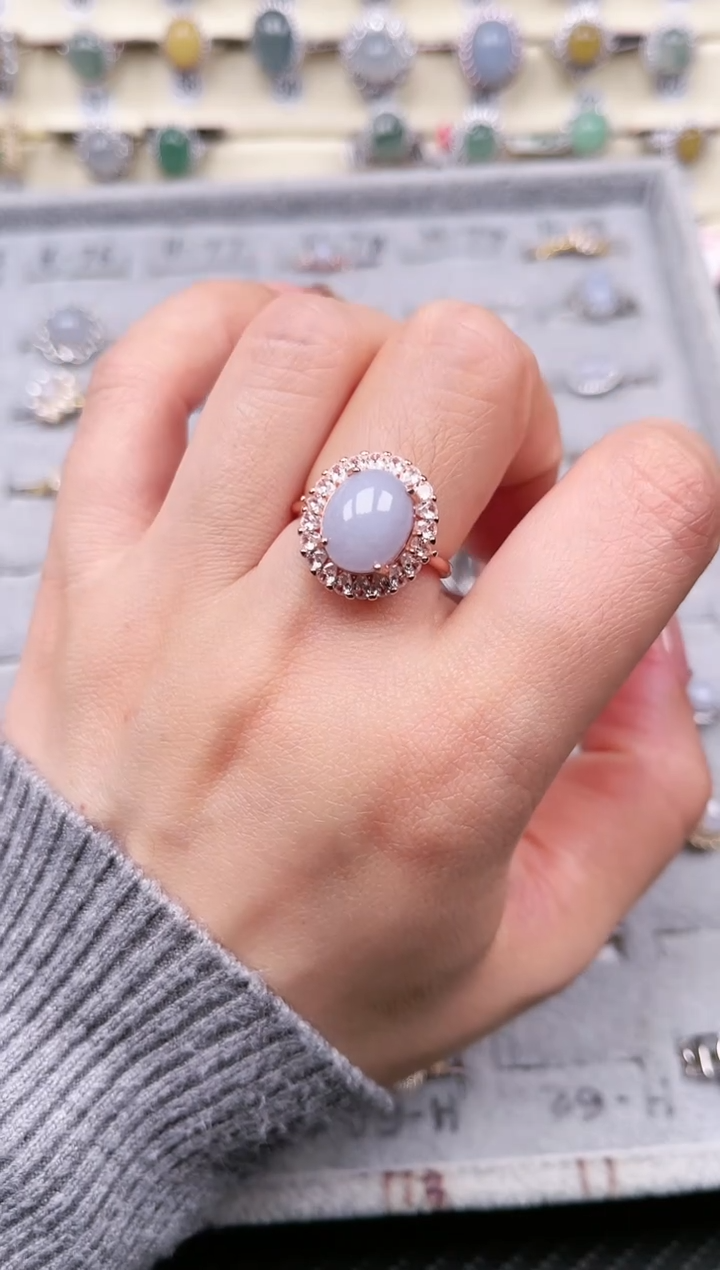 【闪购商品】翡翠戒指银S925镶嵌戒指0022