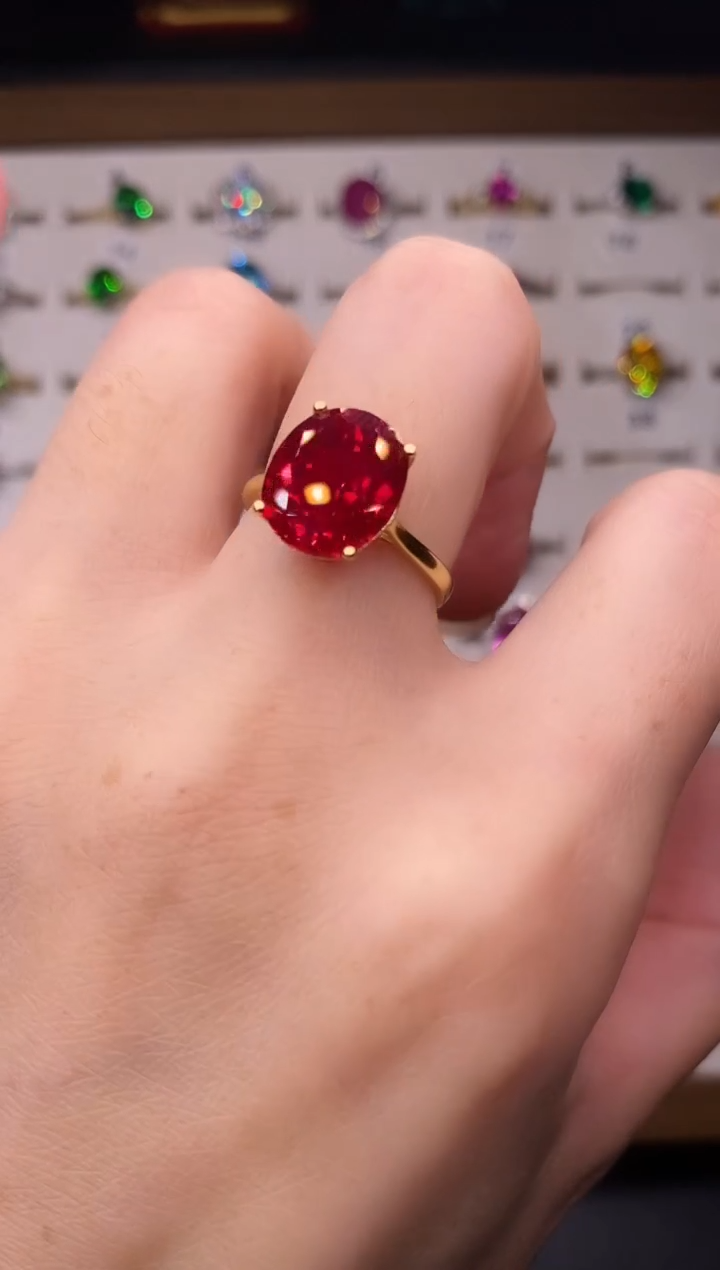 5克拉红宝石（处理）欧美风戒指