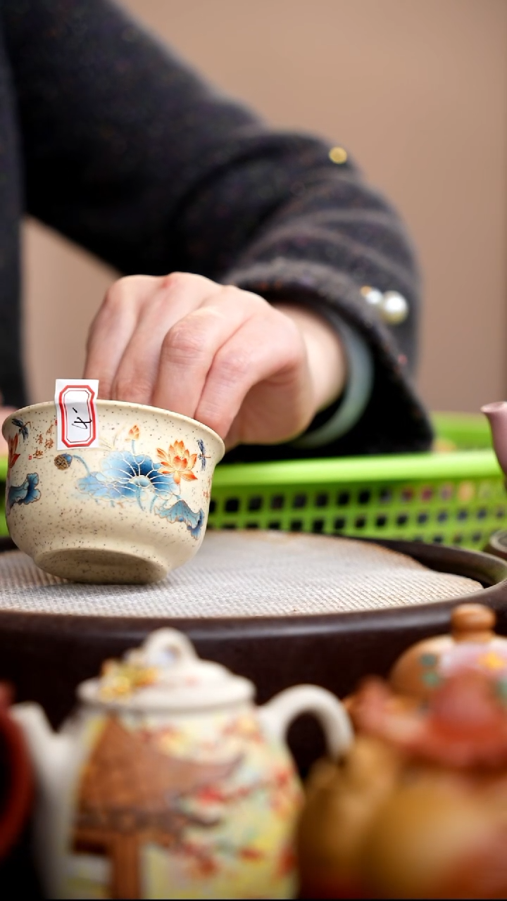 茶壶紫砂白玉段品茗杯荷花