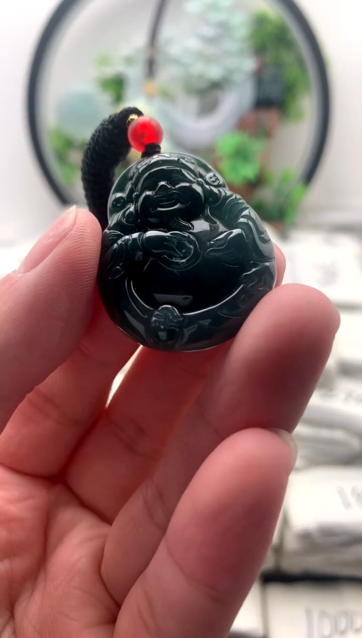 【闪购商品】翡翠颈饰未镶嵌小财神 1【品质一般能接受再拍】