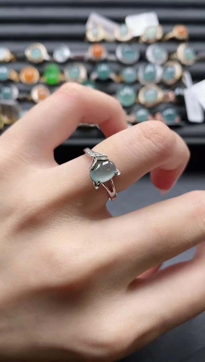【闪购商品】翡翠戒指银S925镶嵌11111