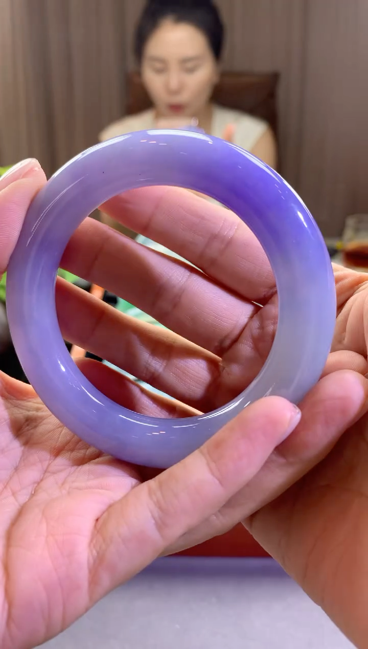 未镶嵌手镯翡翠【6号】浓郁妖紫圆条