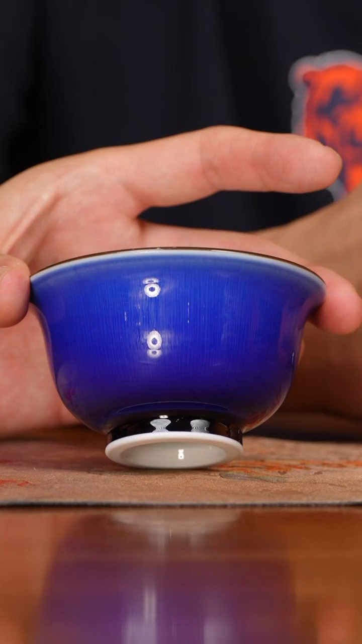 【瓷见如故】三和铭窑郎蓝压手杯