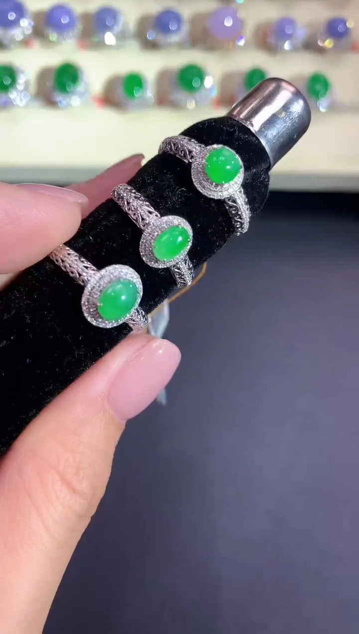 【闪购商品】翡翠戒指18K金镶嵌a25多样性一件发货