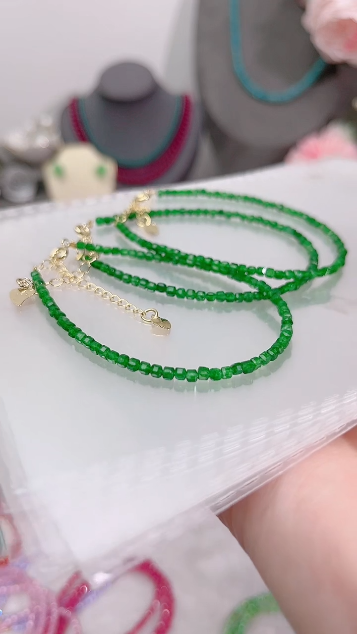 银S925镶嵌手链石榴石（沙弗莱）49