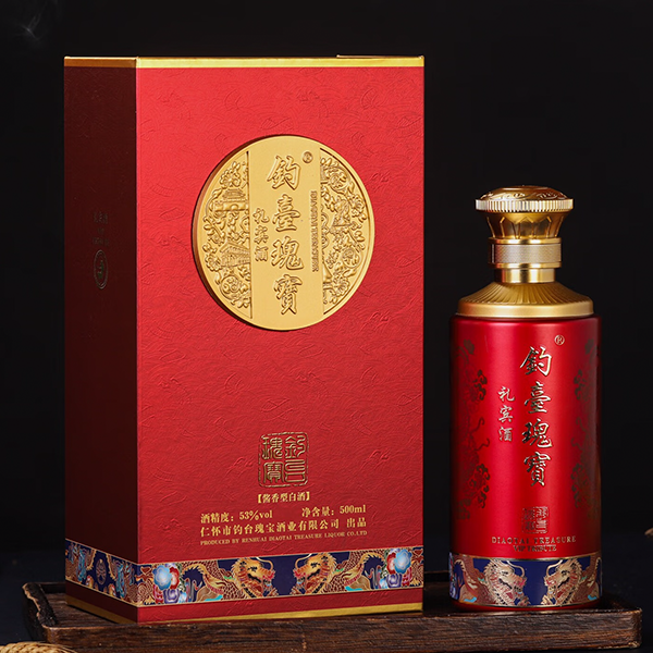 钓台瑰宝钓台瑰宝礼宾酒酱酒礼盒53度纯粮高粱白酒 53%vol53度500