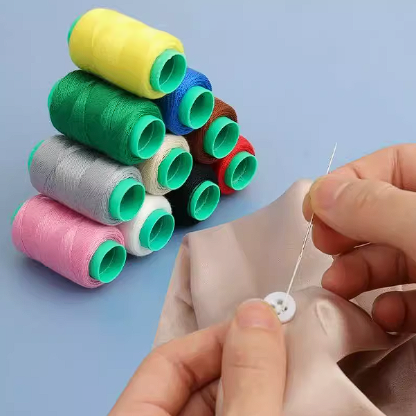 【3黑+3白+4彩色】共十卷光滑无毛糙缝纫线手工线缝袜子含穿针器