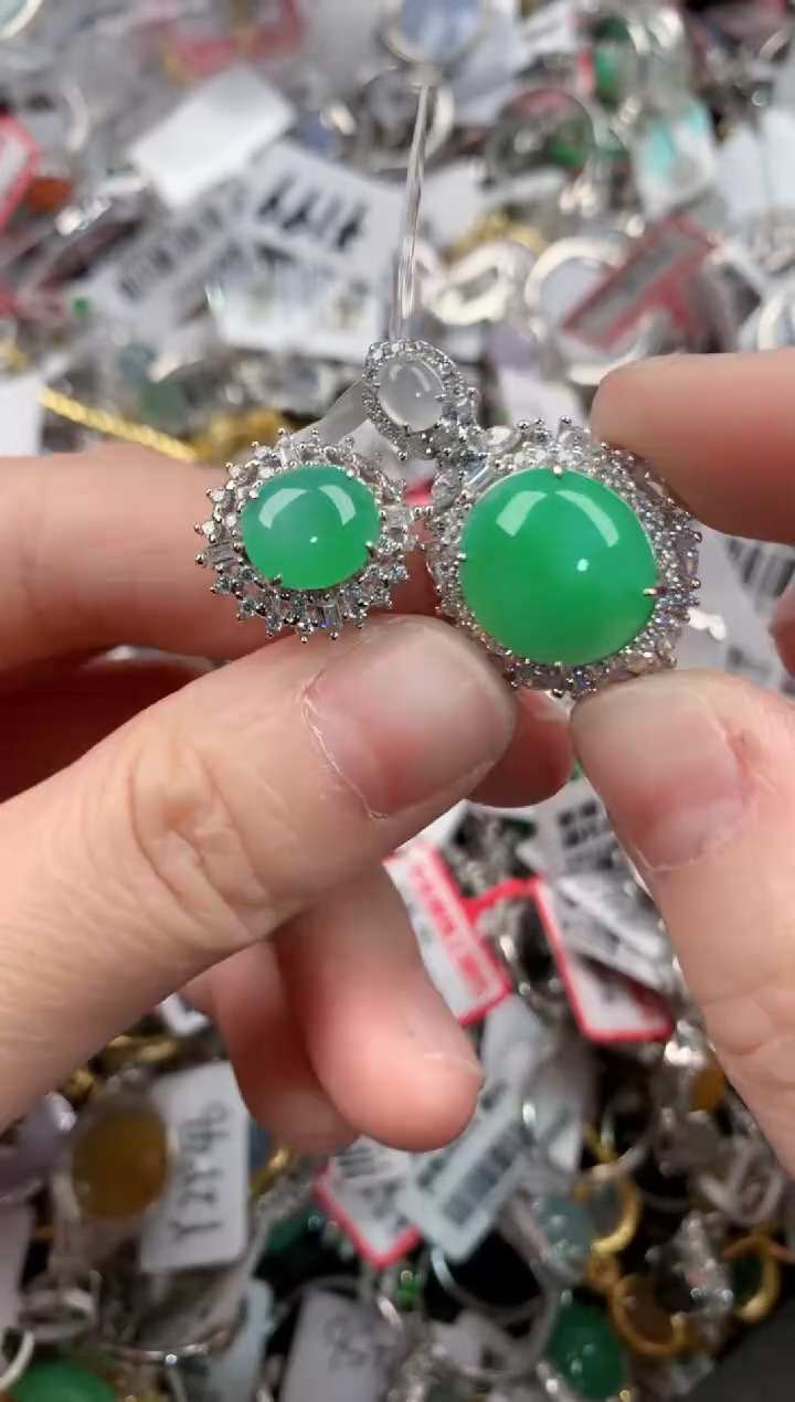 银S925镶嵌戒指翡翠13-13-13     9