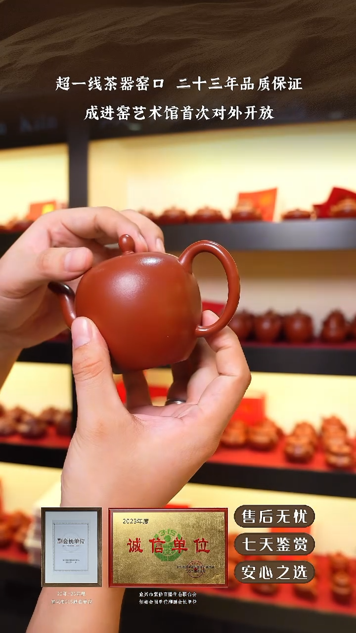 宜兴紫砂壶大红袍美人肩240cc