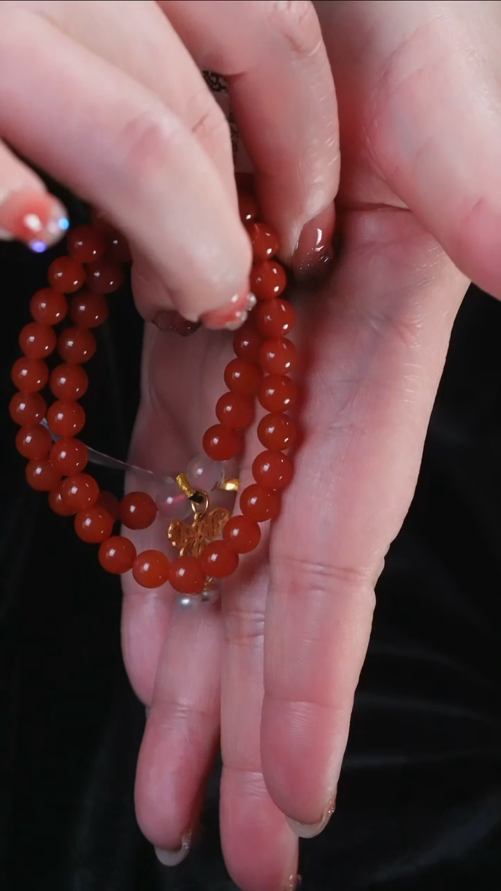 【闪购商品】南红玛瑙手串未镶嵌设计@@sj1500