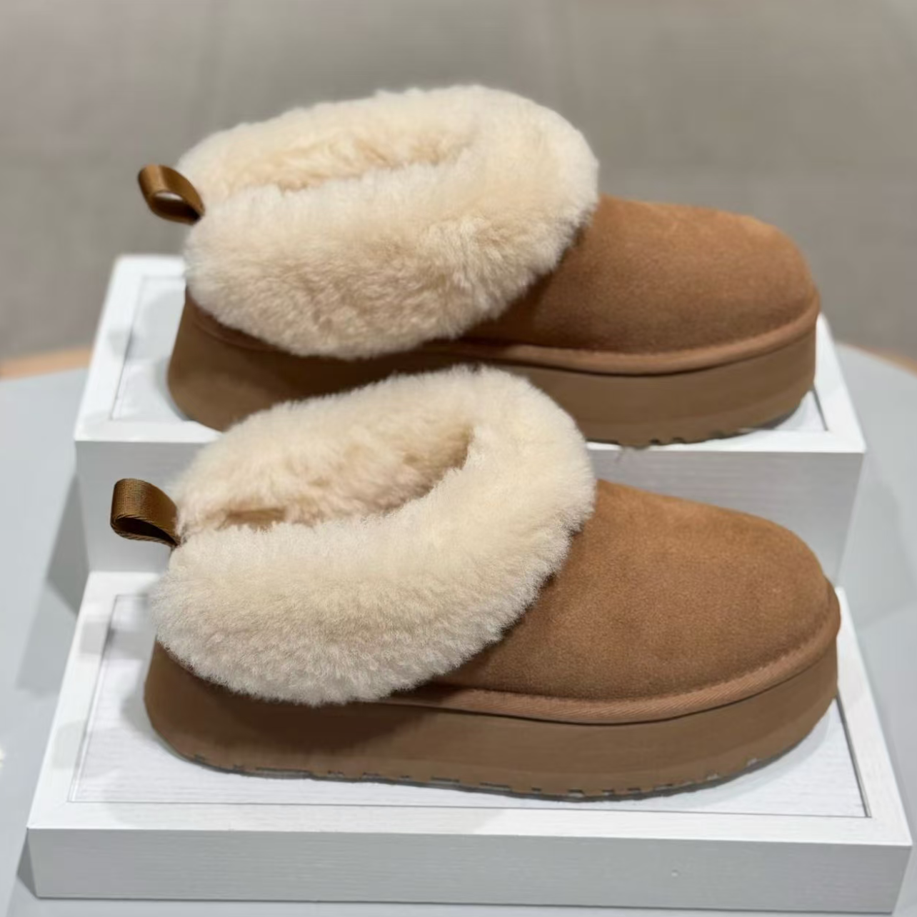 【2025新款塔茨勒】女士秋冬时尚雪地靴皮毛一体懒人时尚加绒毛毛鞋