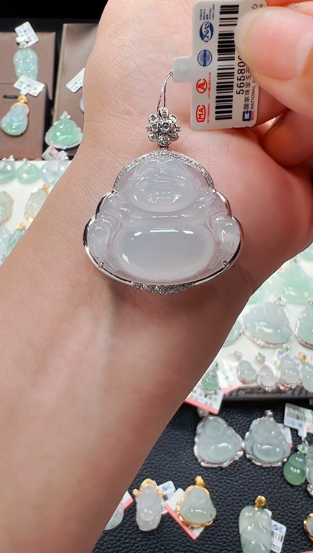 【闪购商品】翡翠吊坠(不含链)18K金镶嵌佛公吊坠737