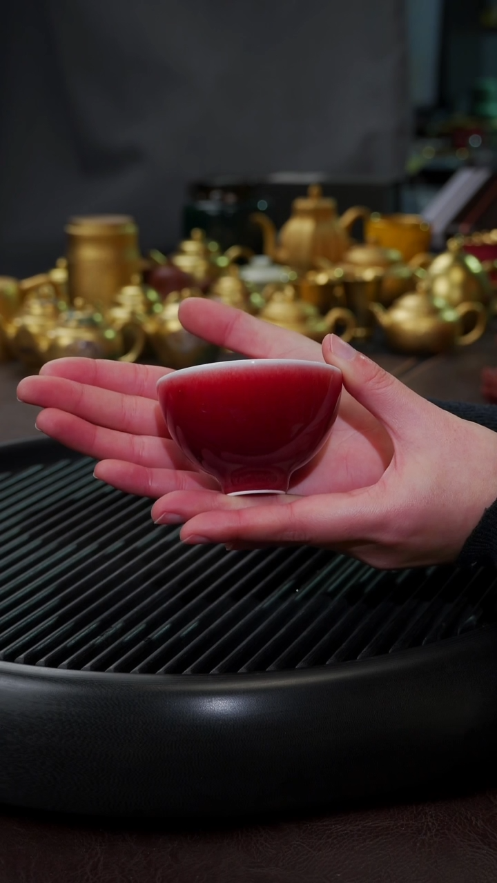 【闪购商品】杯【宜景窑郎红】鹅蛋杯