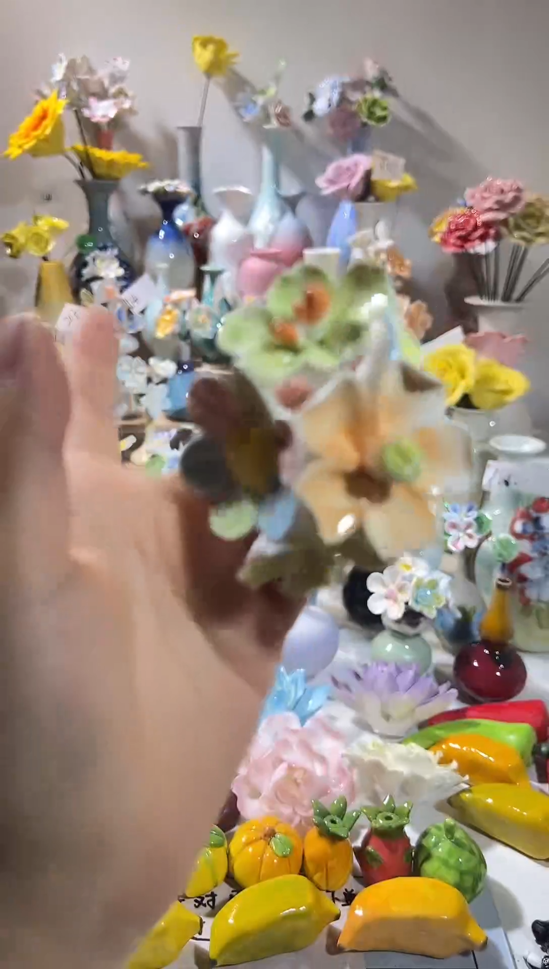 创意手工陶瓷花5支152