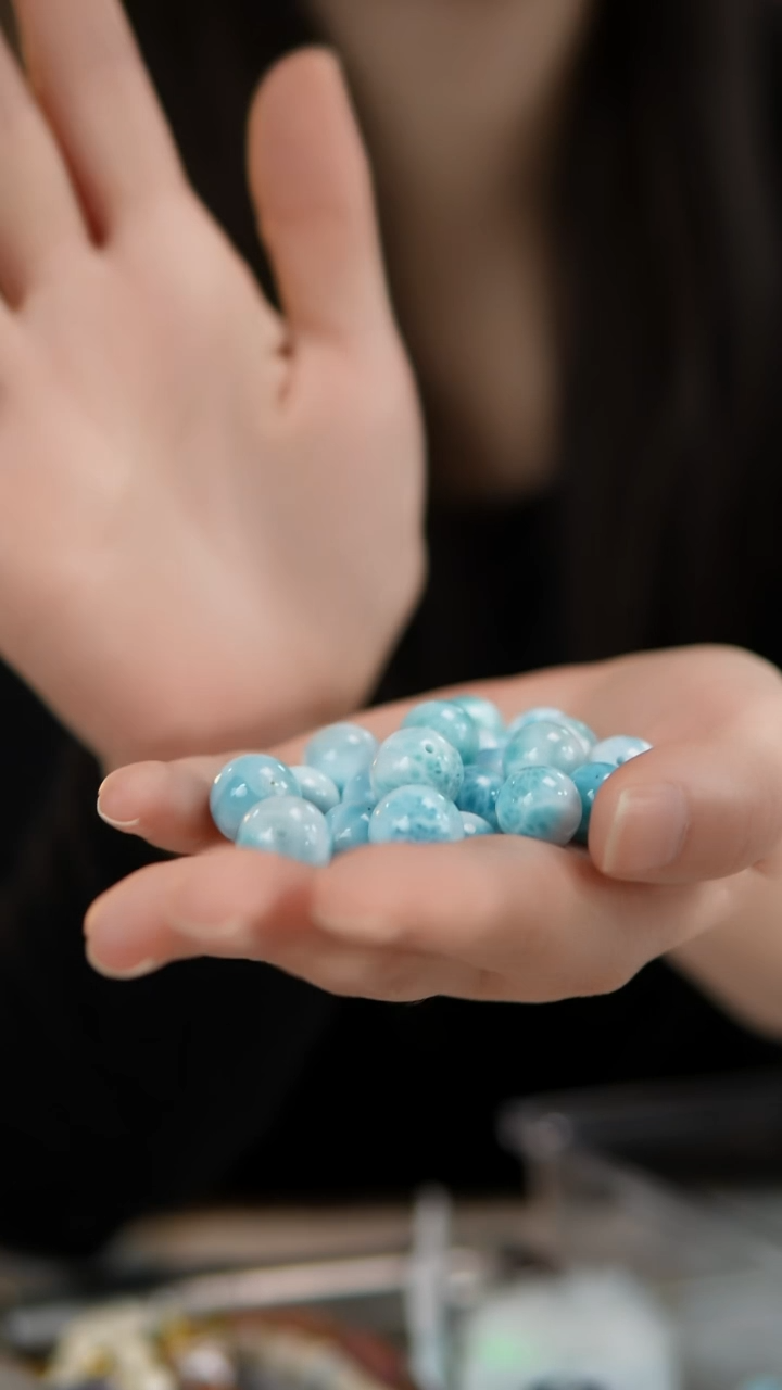 未镶嵌针钠钙石（海纹石）吊坠(不含链)单珠13mm