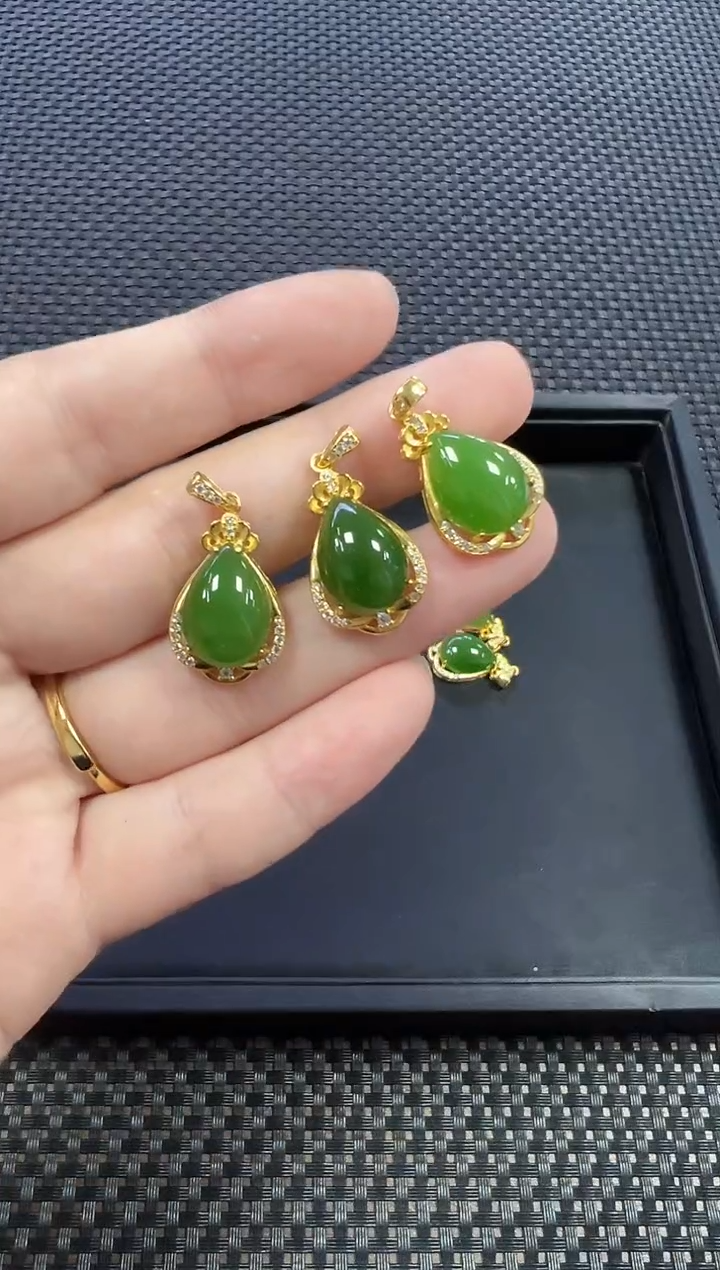 颈饰银S925镶嵌和田玉 （多样性发一件）2485