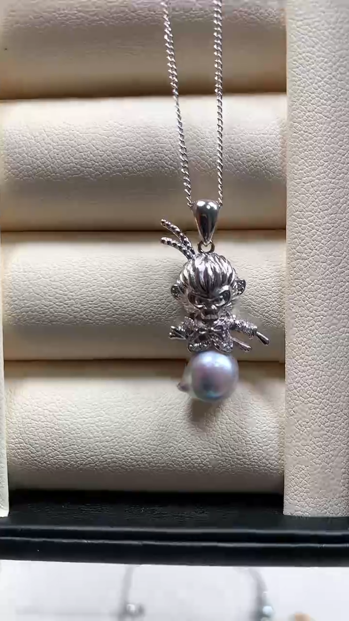 【闪购商品】海水珍珠颈饰银S925镶嵌至尊宝珍珠吊坠