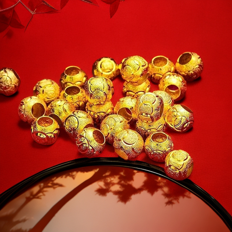 【木木】镀K999多样性发其一合金圆珠吊坠满6颗赠合金链