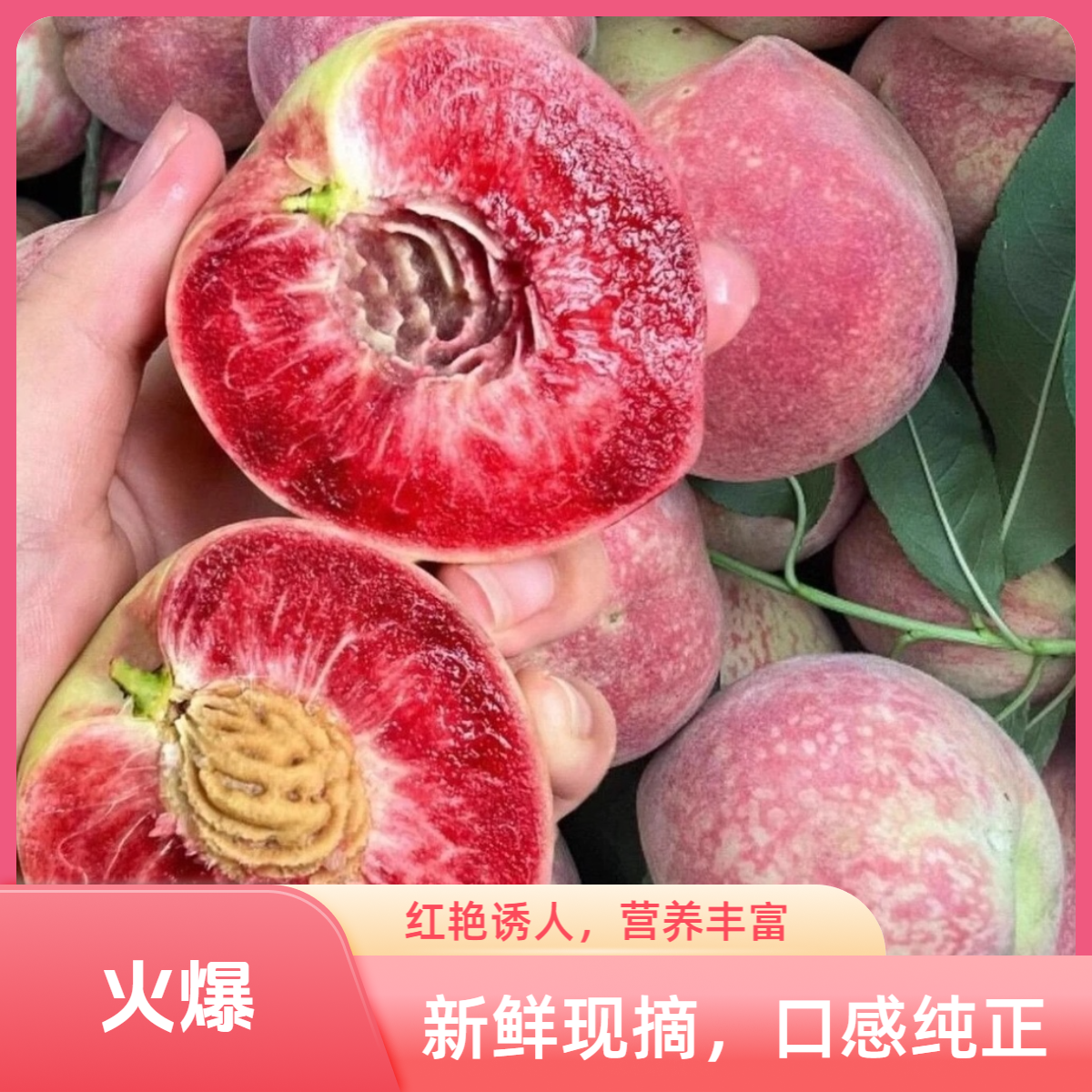 湖北老品种血桃当季时令水果红心毛桃胭脂桃孕妇新鲜水果ww