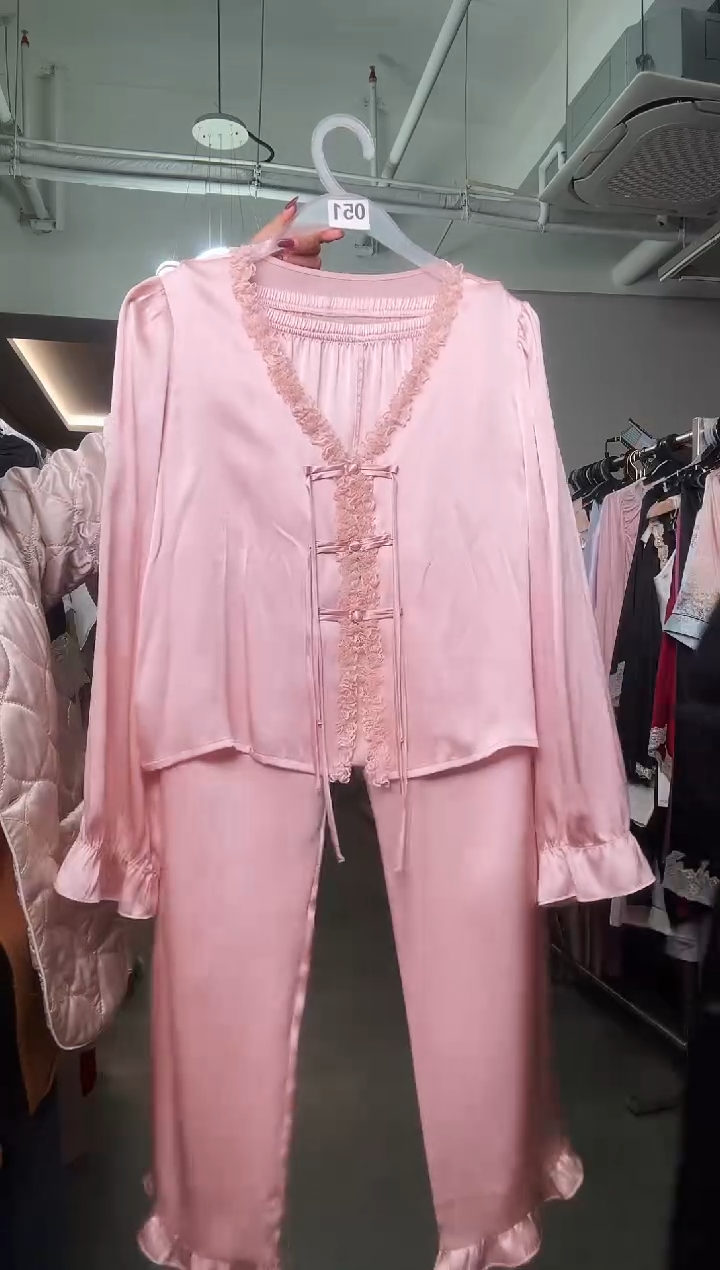 桑蚕丝桑蚕丝长袖长裤套装051