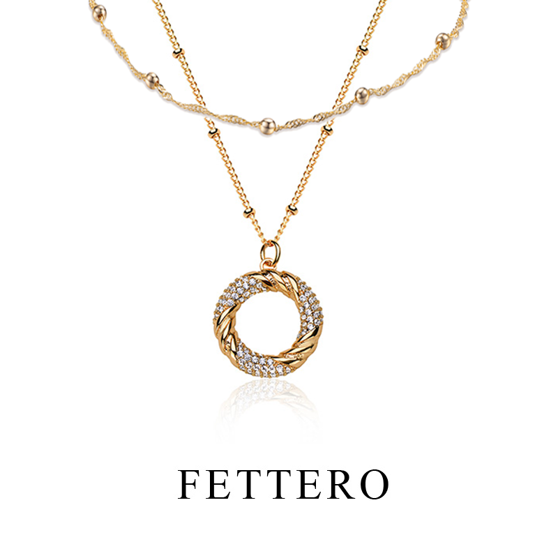 fettero 铜合金吊坠 【绕圈项链】高定设计高级感轻奢小众锁骨链