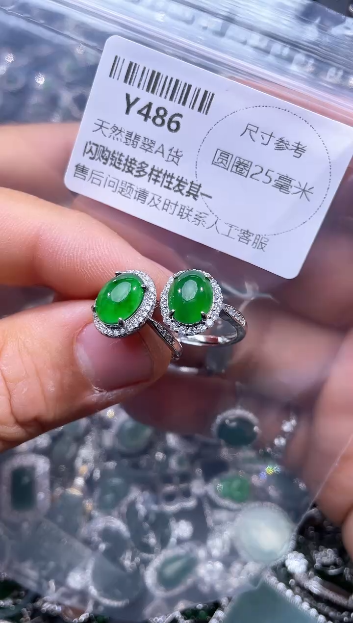 【闪购商品】翡翠颈饰未镶嵌Y486戒指 多样性发其一