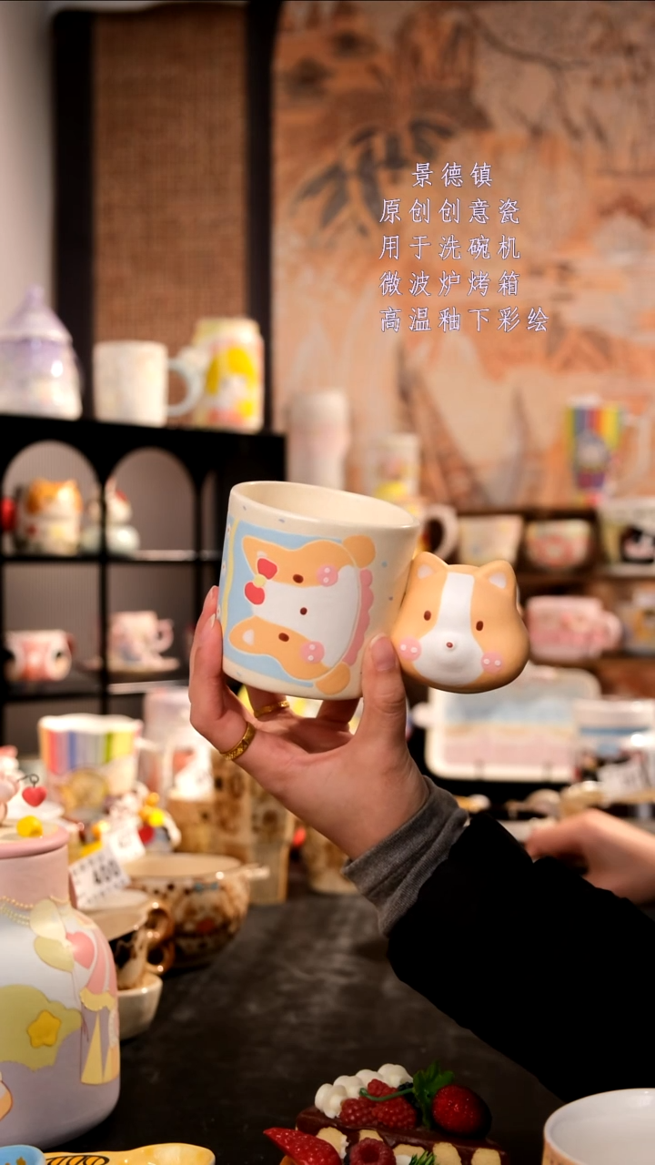 摆件陶旺的可以陶瓷手工手绘设计师款