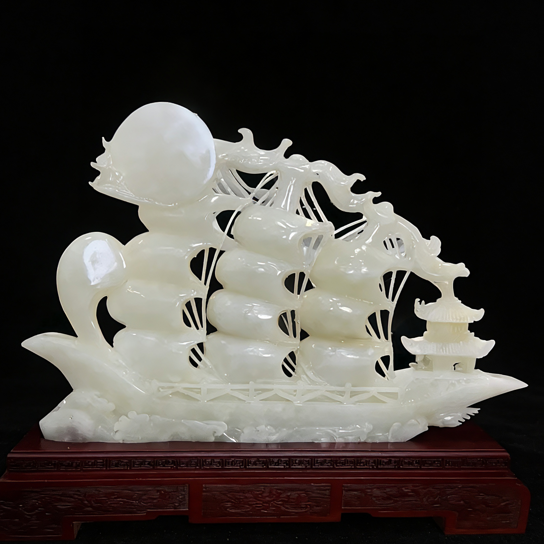 家居客厅玄关新中式一帆风顺雕刻乔迁开业送礼佳品办公室摆设