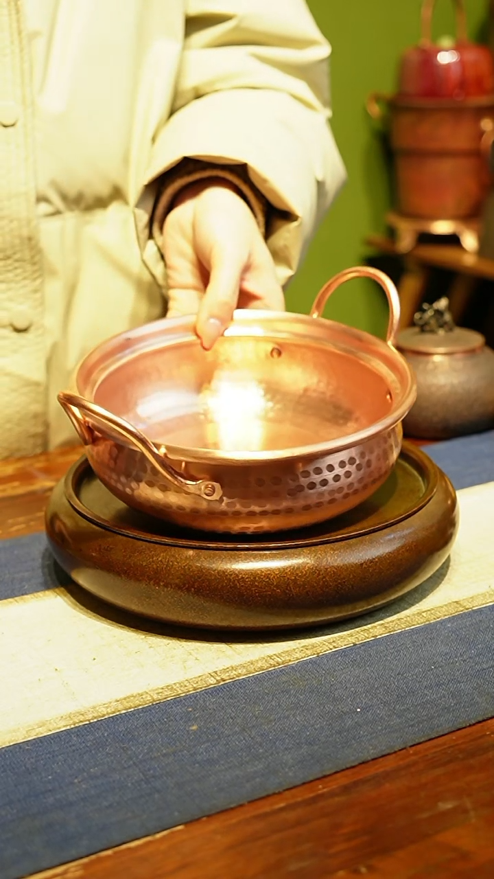 【闪购商品】口径18厘米小号紫铜双耳锅