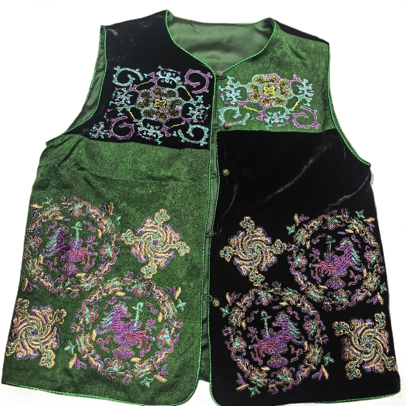 新中式国风真丝丝绒重工刺绣马甲新品高级感无袖坎肩背心春秋款