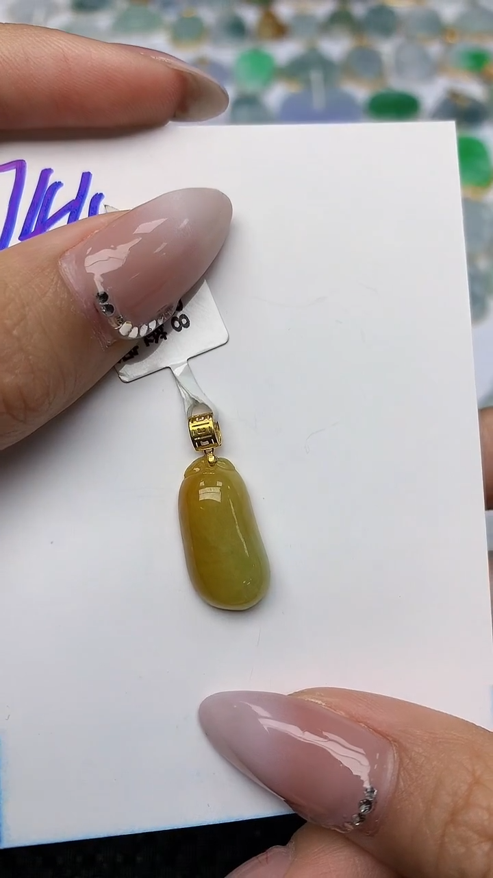 【闪购商品】翡翠颈饰18K金镶嵌 天然翡翠A货