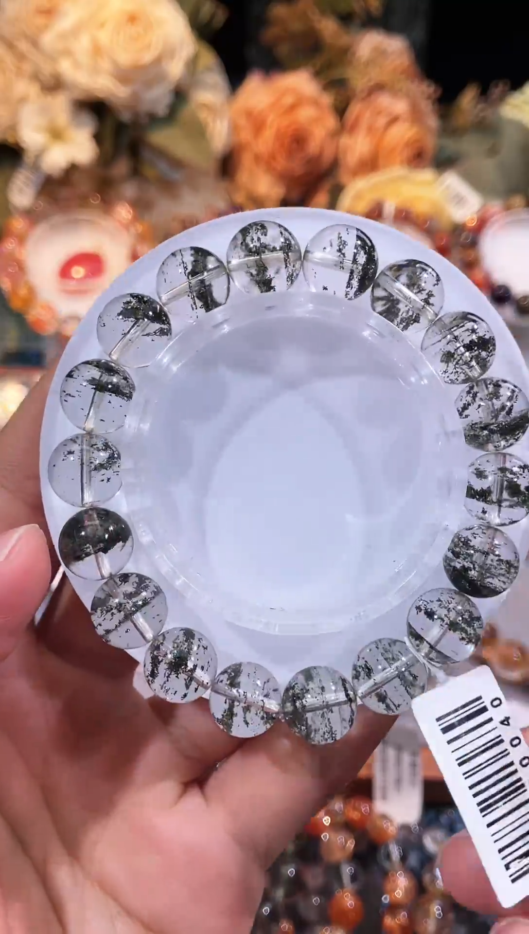 未镶嵌手链水晶-满天星绿幽灵10m+