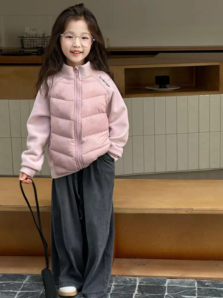 女童轻薄羽绒服秋冬新款摇粒绒儿童校服内搭神器冬装外套