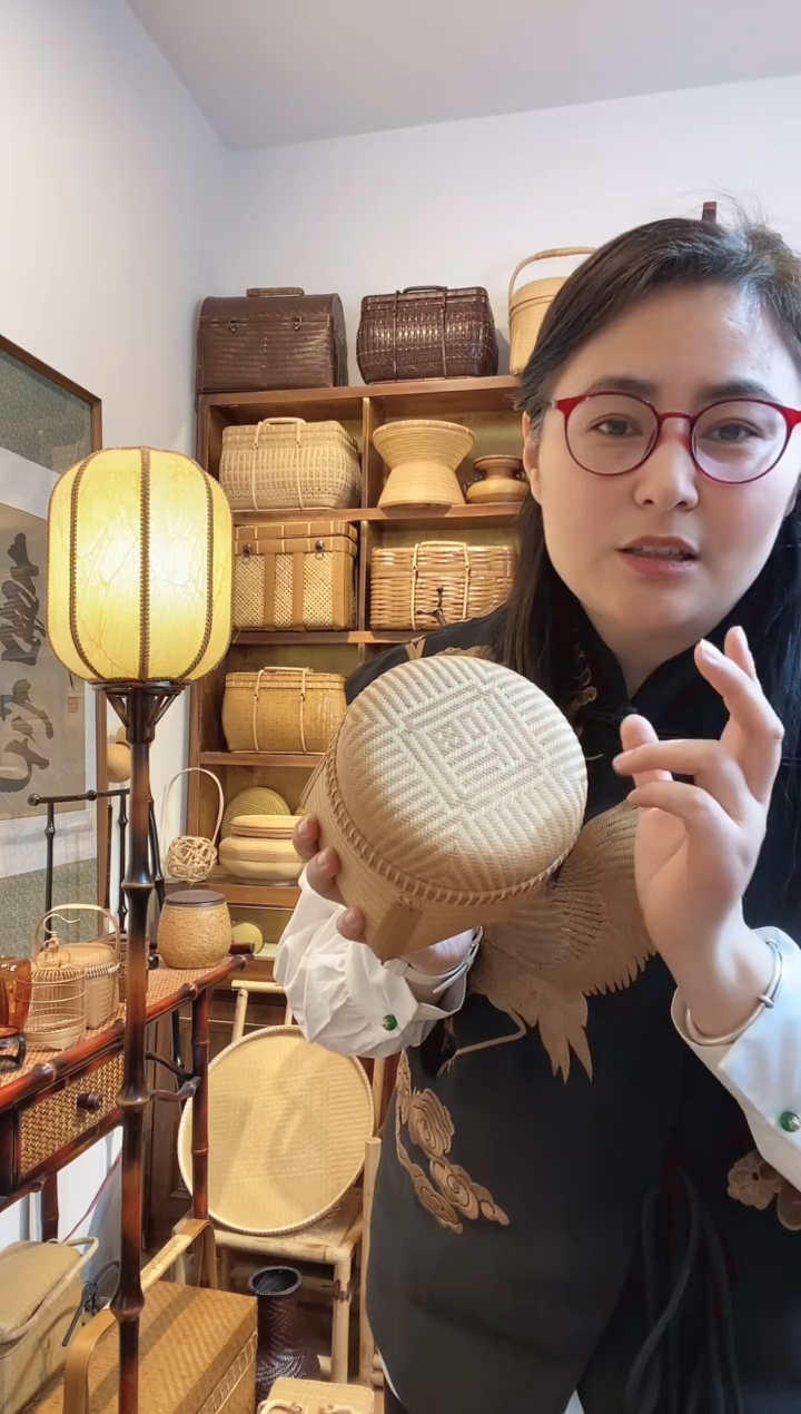 【闪购商品】胡老师手工竹编茶叶罐浅色小号