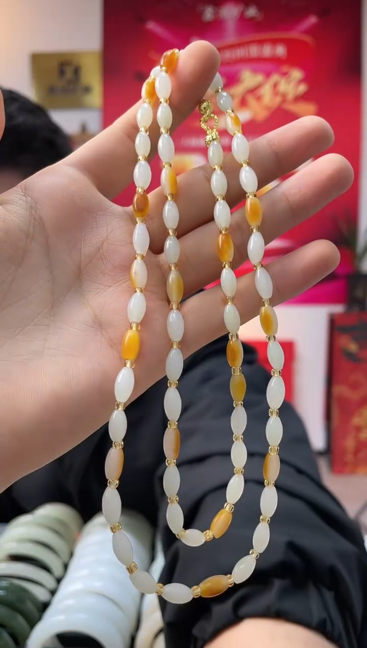 【闪购商品】和田玉颈饰未镶嵌山流水小米珠美人链发一件