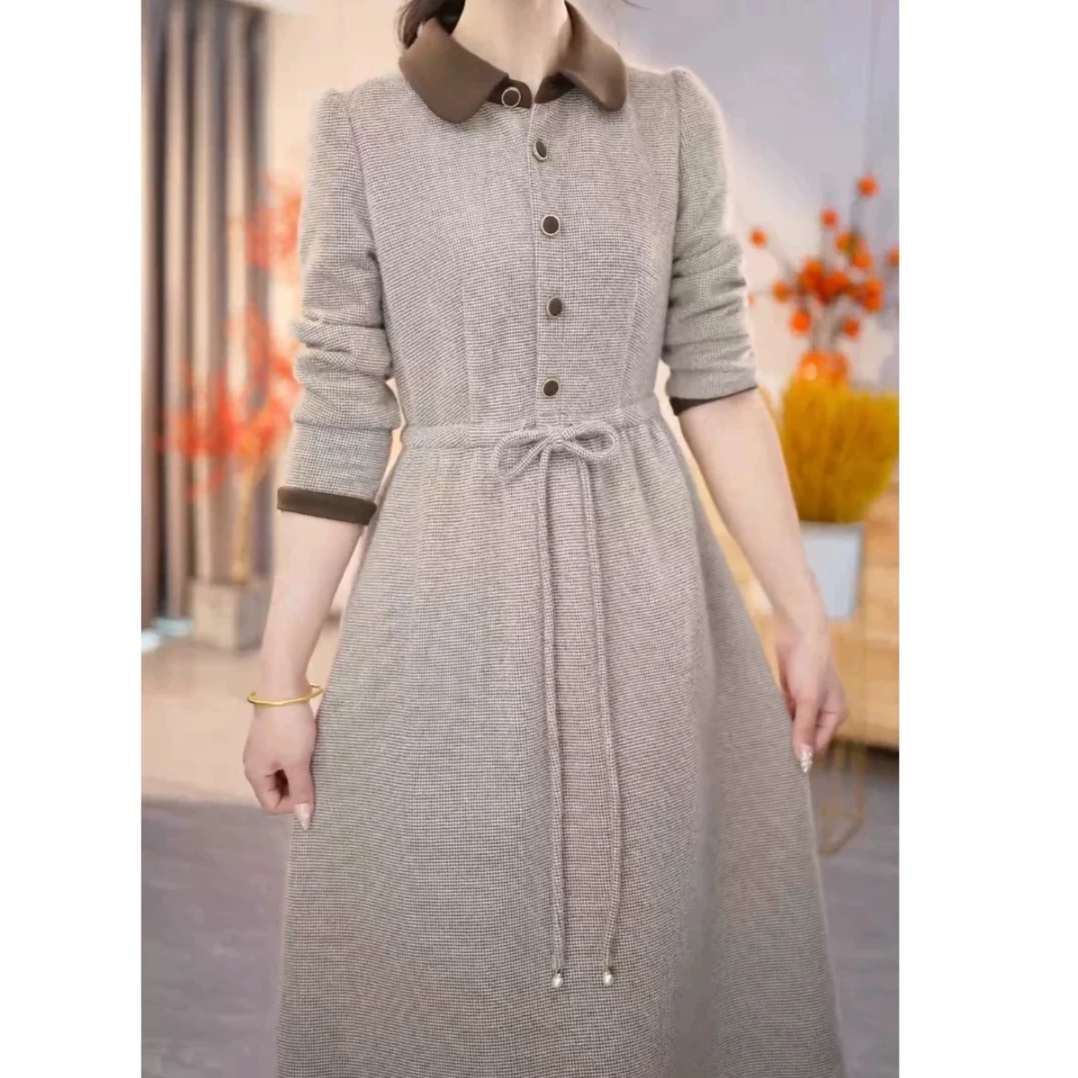 高级时尚气质端庄优雅连衣裙春秋季女装修身裙