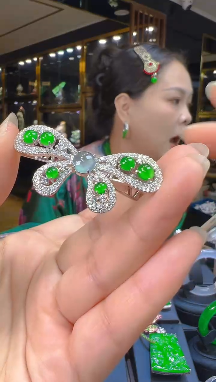 翡翠银S925镶嵌吊坠(不含链)054（多样性发其一）