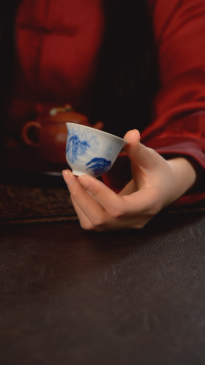 【闪购商品】杯聚澜堂国画山水铃铛杯W