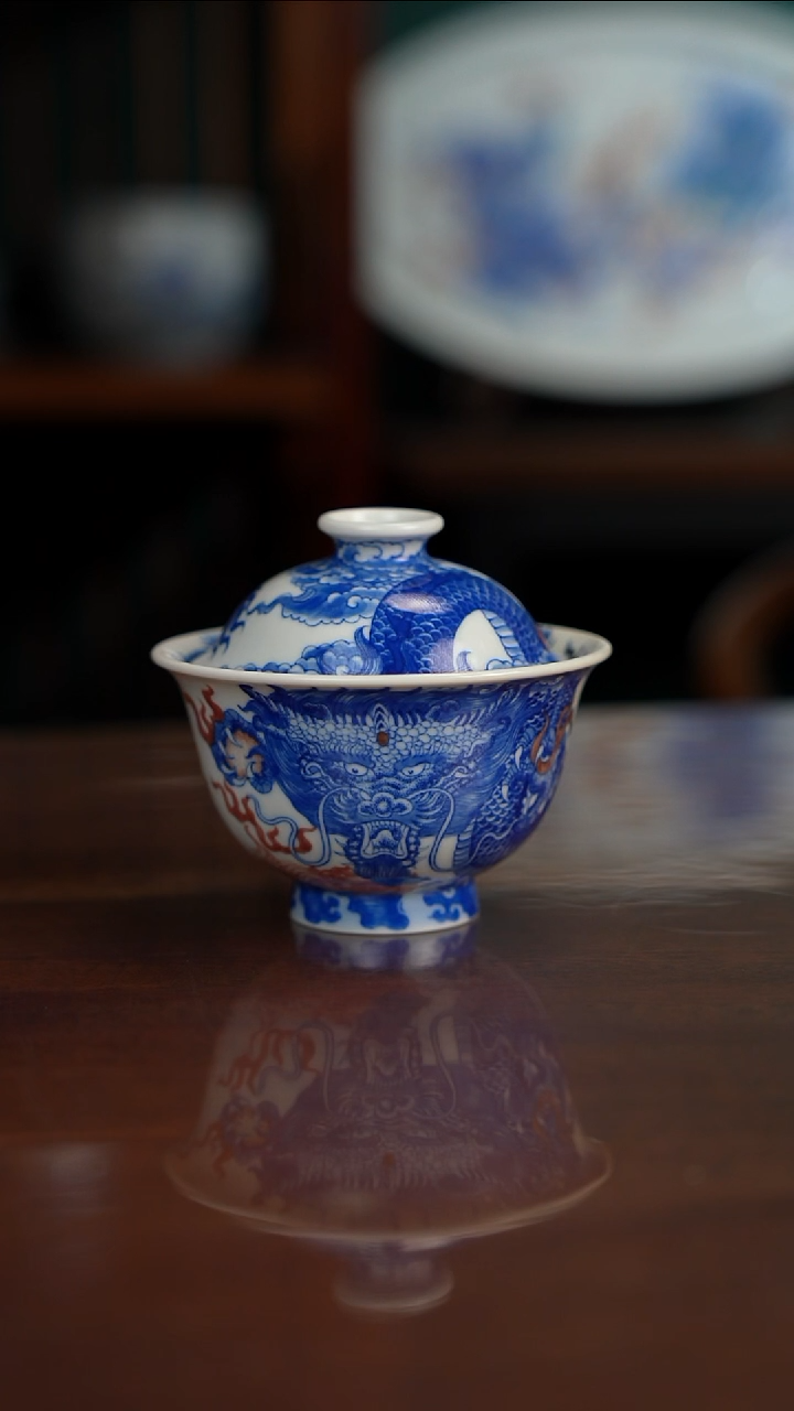 自成堂柴窑青花釉里红