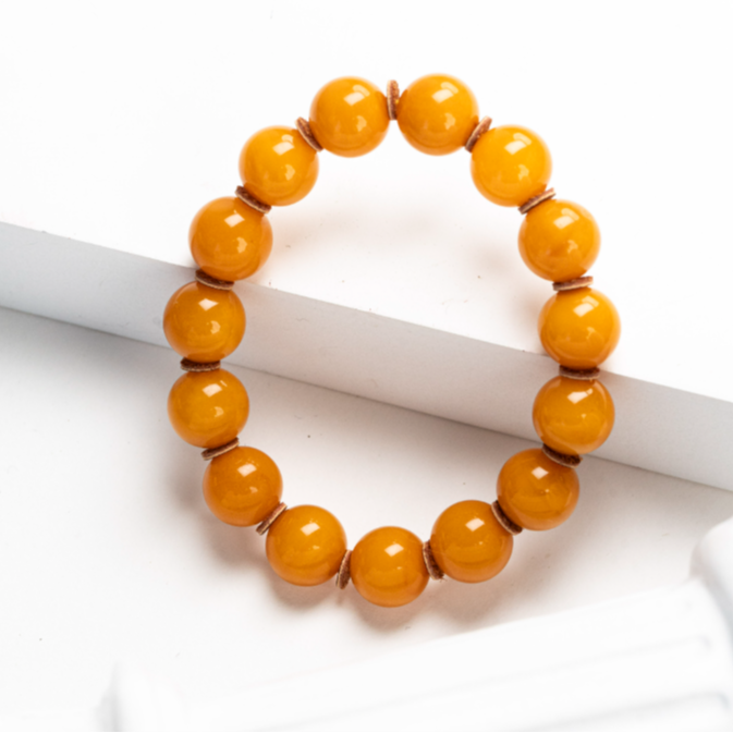 【普陀山欢喜】 蜜蜡单圈手串（发货多样性一件）S41436  G