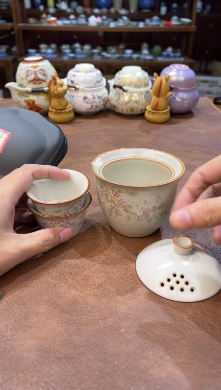 真的很便宜超好看会开片的旅行茶具