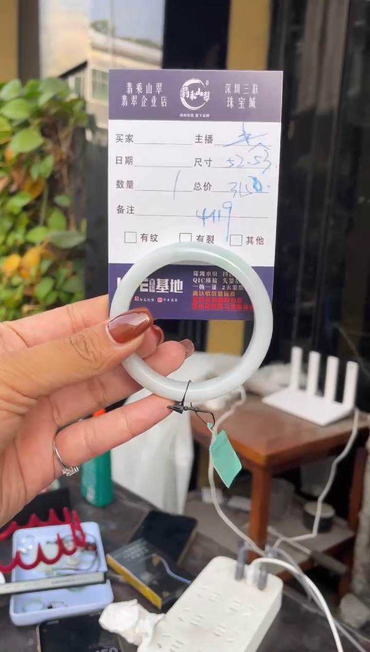 未镶嵌手镯翡翠C 52-53正圈 4119