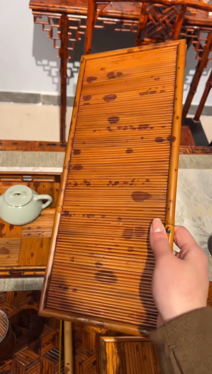 【闪购商品】扇子福建红湘妃竹茶盘干泡台