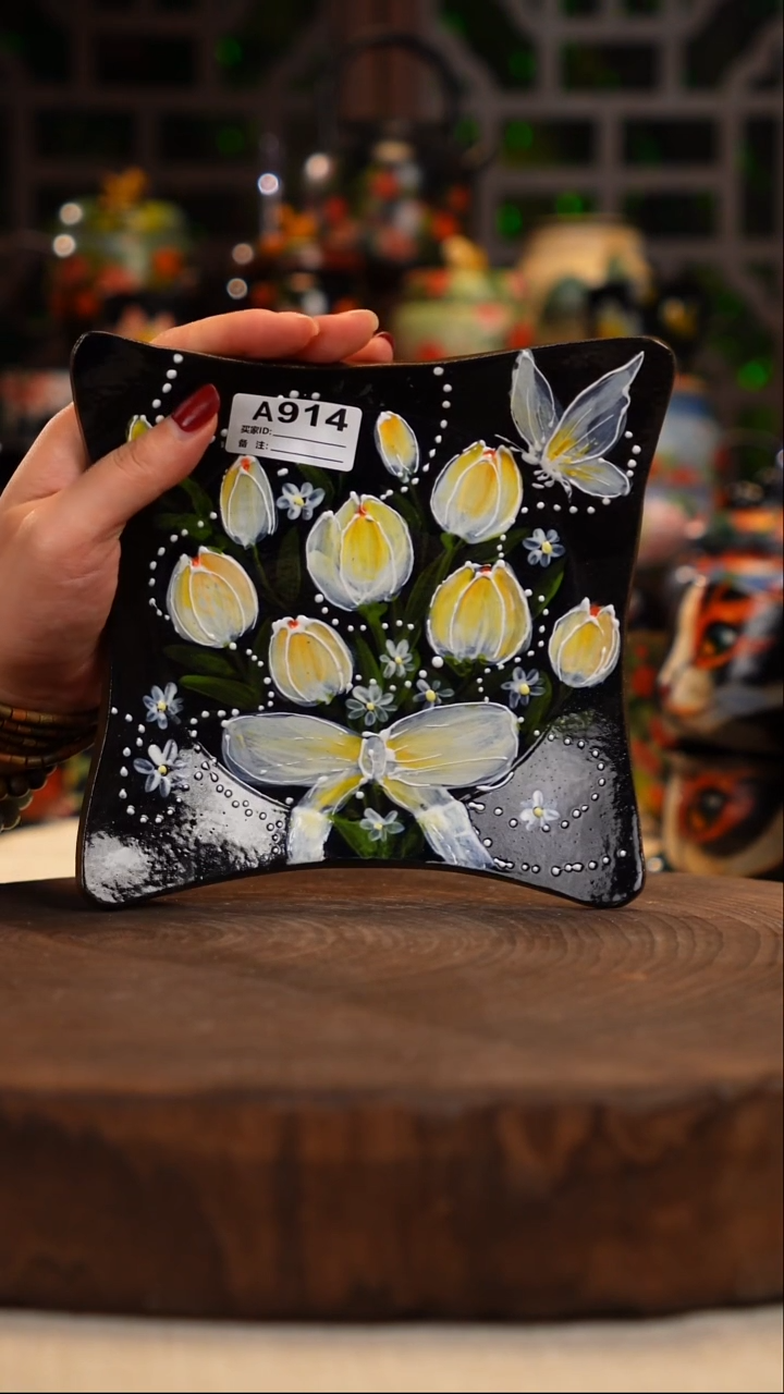 油画  手绘釉下彩914