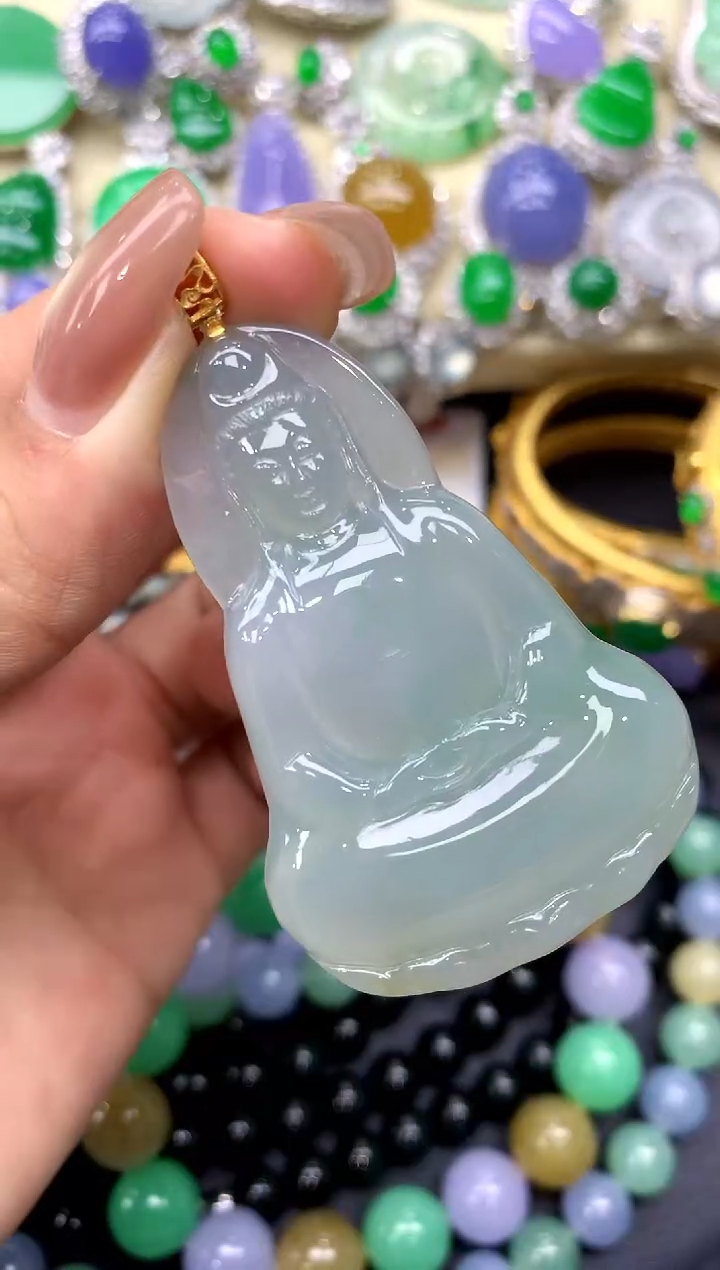 颈饰18K金镶嵌翡翠211-中国好珍宝