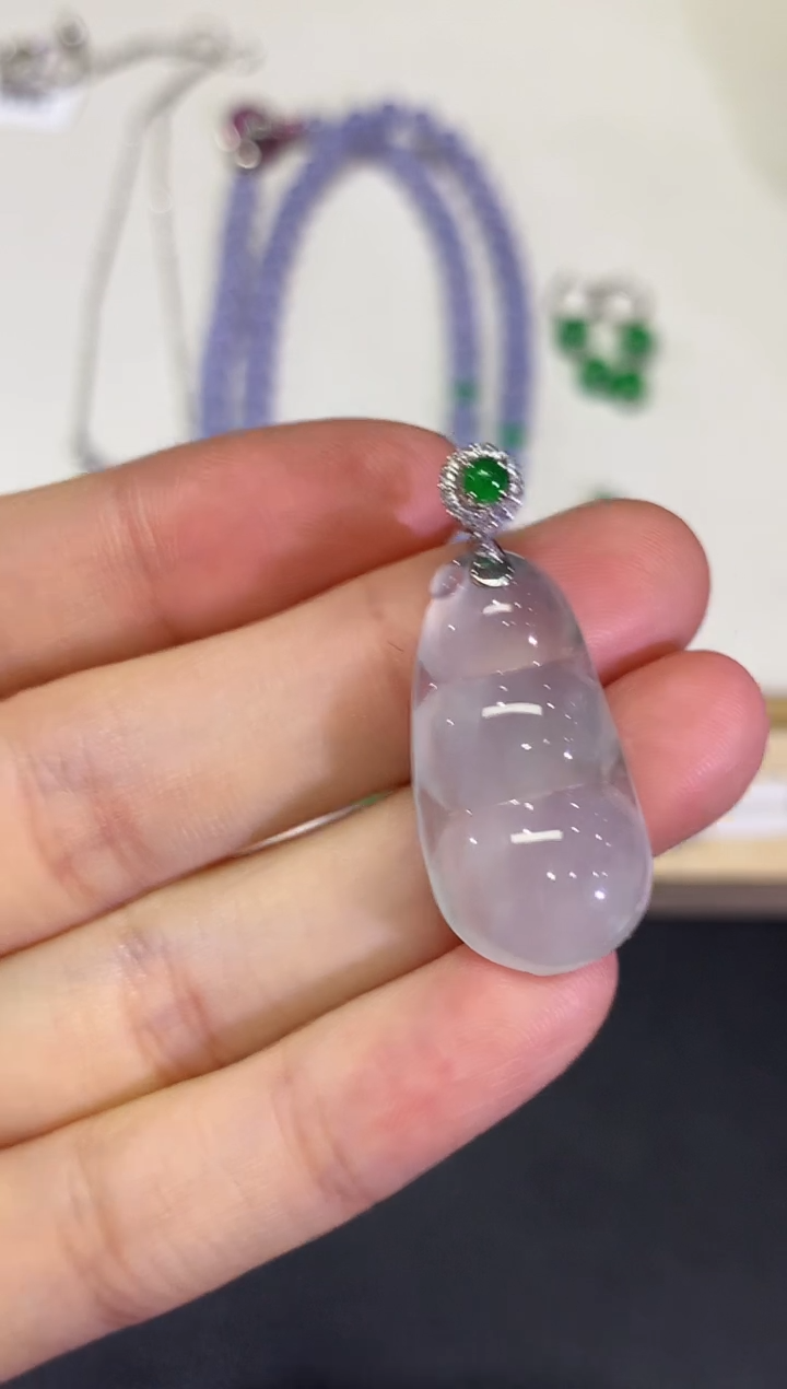 【闪购商品】翡翠颈饰18K金镶嵌团购13