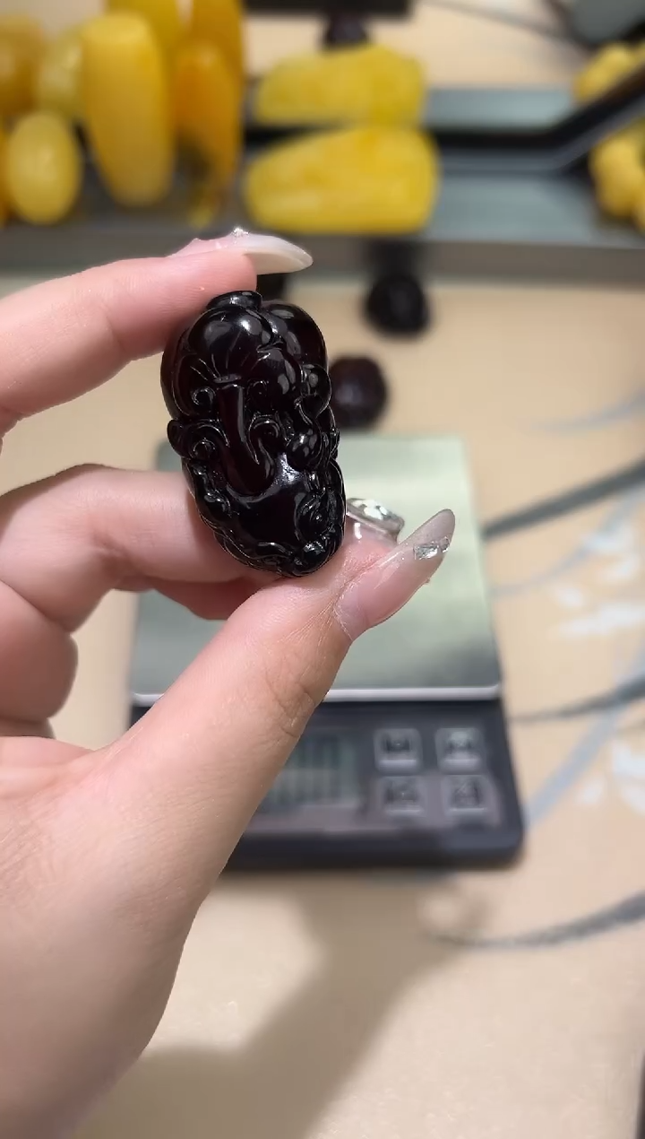 裸石琥珀未镶嵌琥珀蜜蜡吊坠