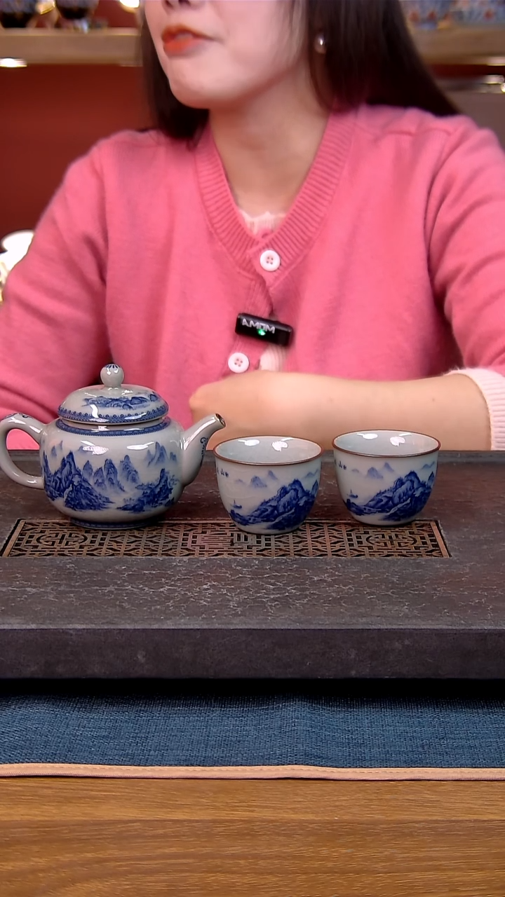 简装家用款3件套 老陶泥开片纹陶瓷茶具